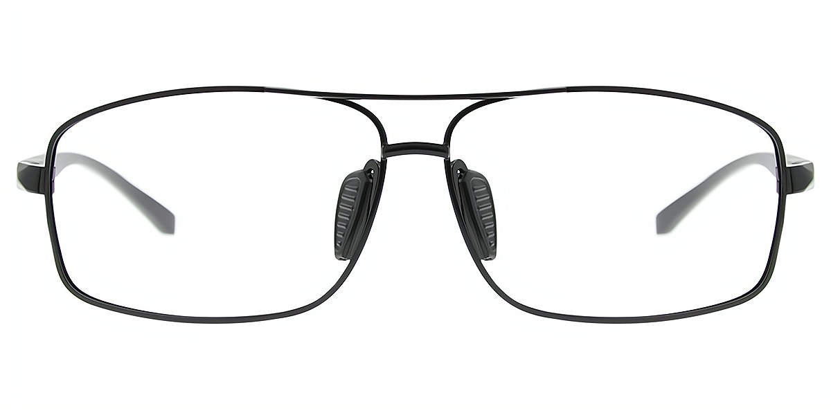 Black Aviator Classic Metal Eyeglasses