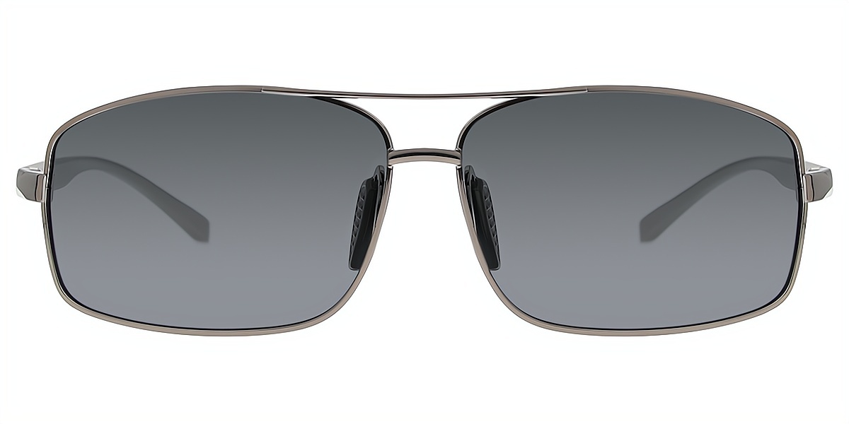 Gray Aviator Classic Metal Eyeglasses