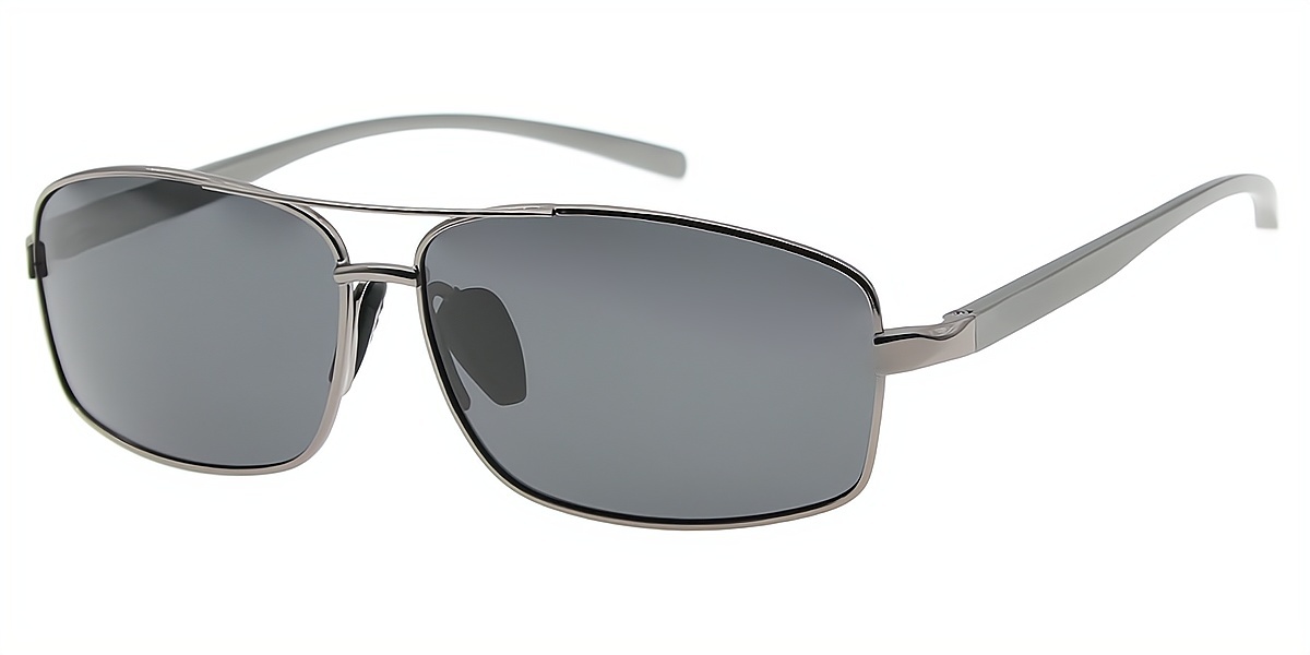 Gray Aviator Classic Metal Eyeglasses