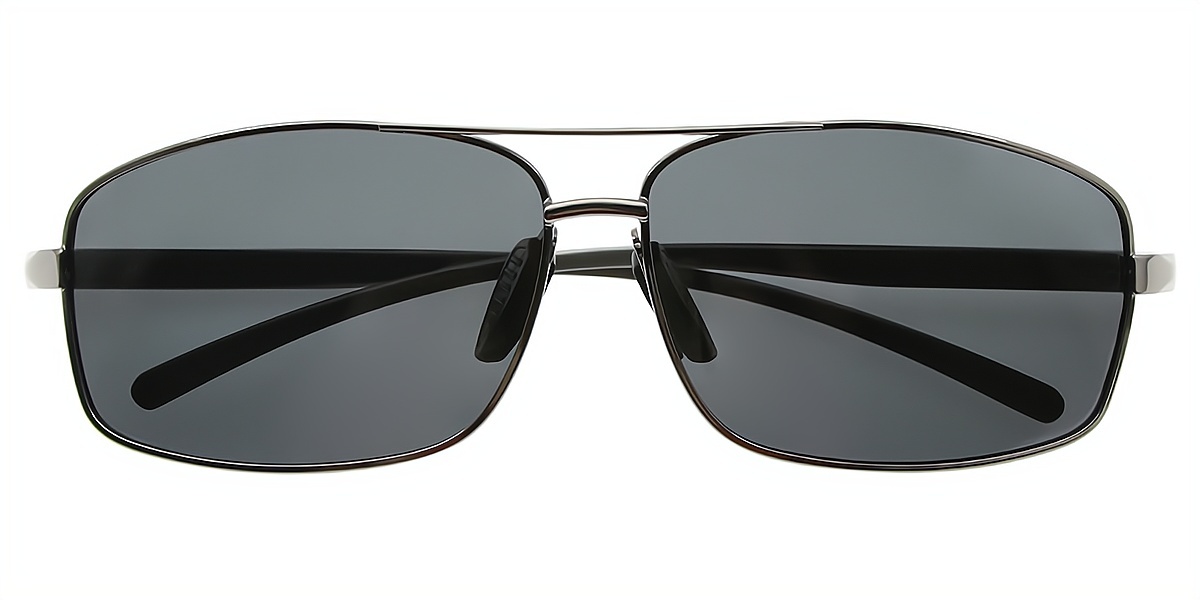 Gray Aviator Classic Metal Eyeglasses