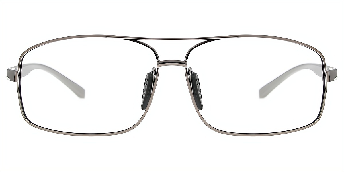 Gray Aviator Classic Metal Eyeglasses