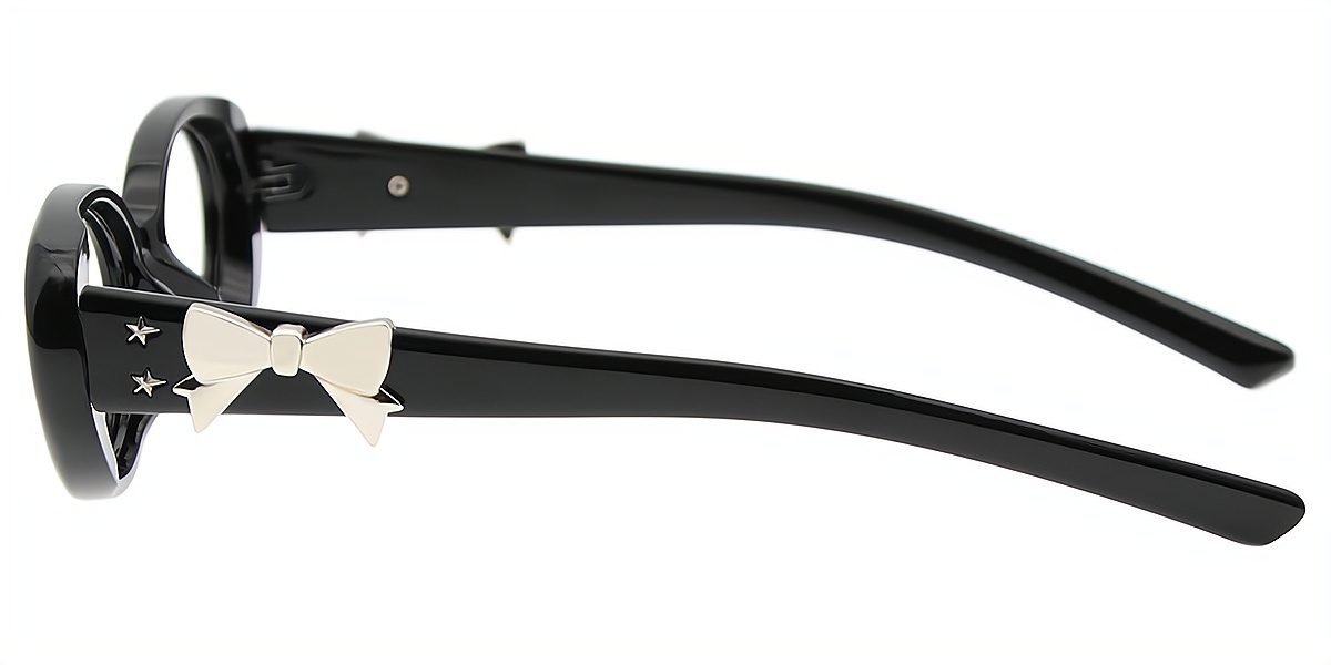 Black Oval Modish Plastic Eyeglasses