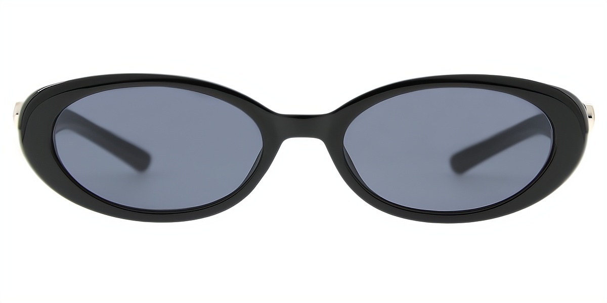 Black Oval Modish Plastic Eyeglasses
