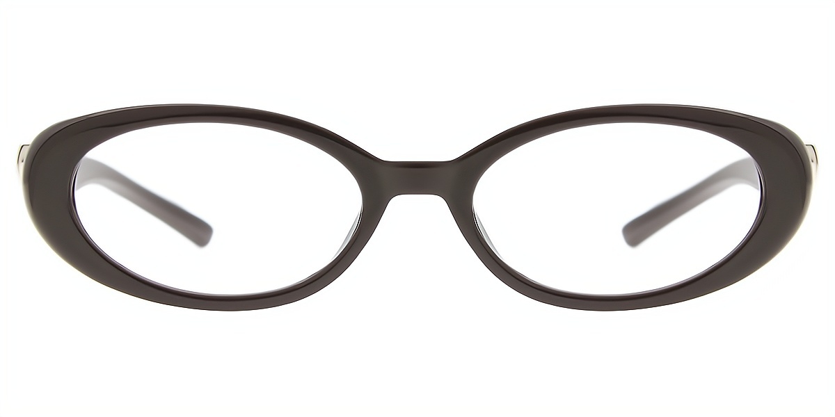 Brown Oval Modish Plastic Eyeglasses