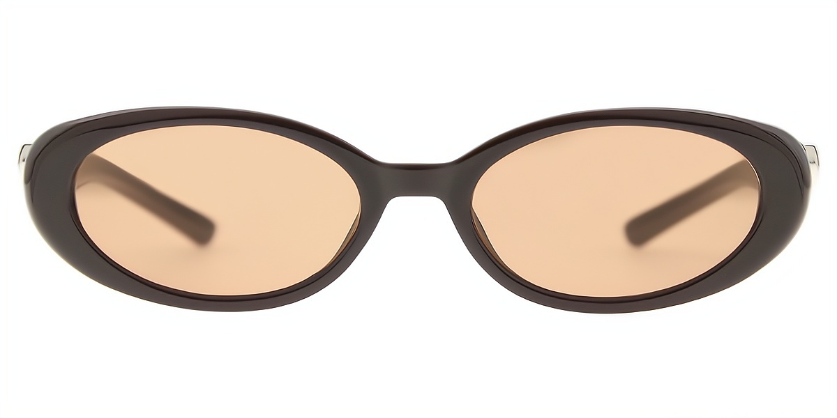 Brown Oval Modish Plastic Eyeglasses