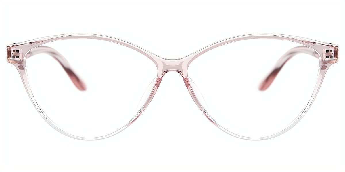 Light Pink Cat Eye Detailed Mixed Materials Eyeglasses