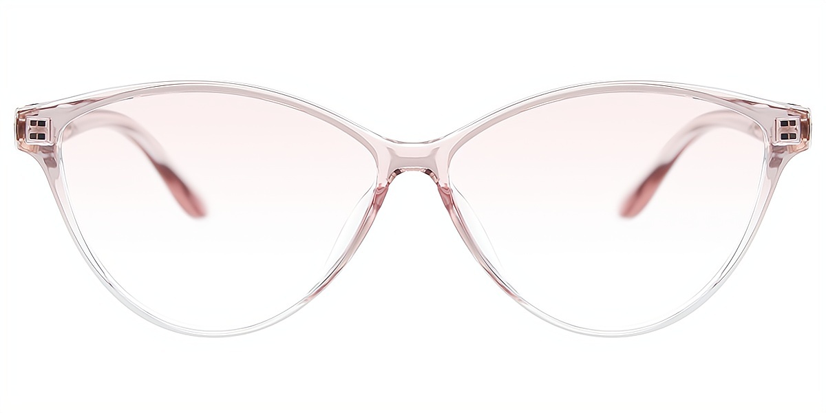 Light Pink Cat Eye Detailed Mixed Materials Eyeglasses