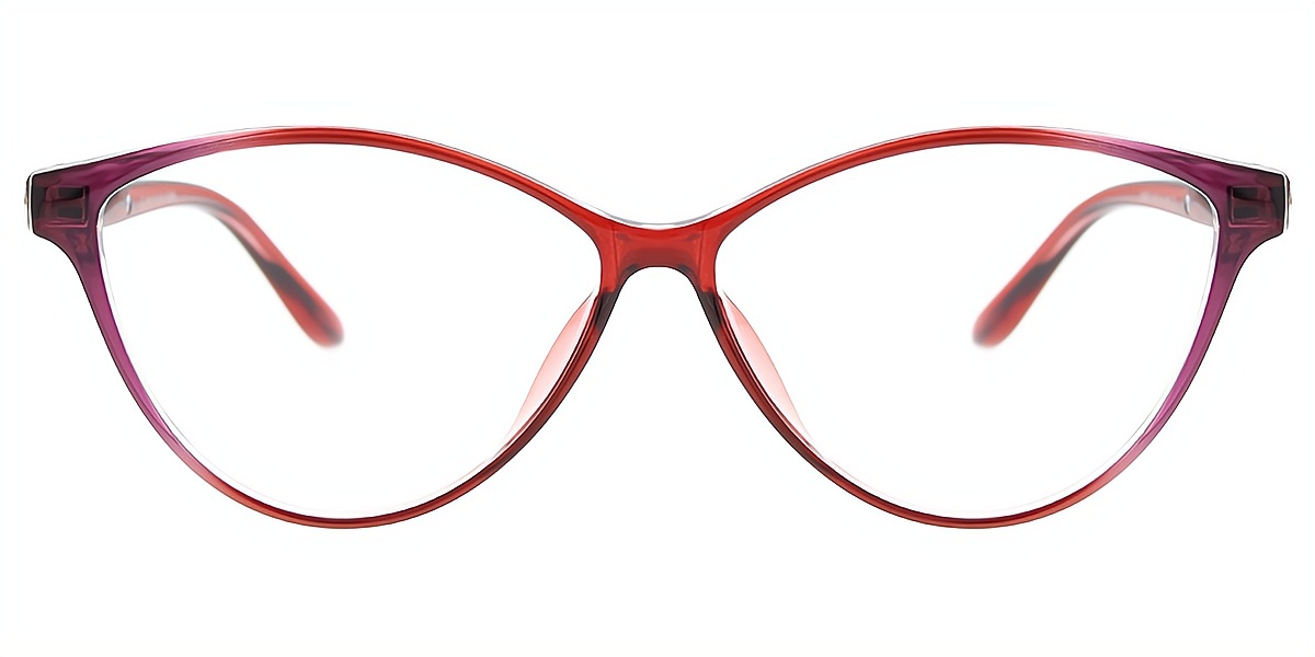Red Cat Eye Detailed Mixed Materials Eyeglasses