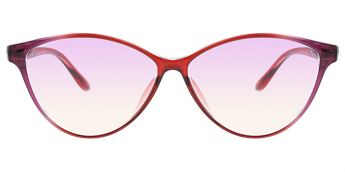 Red Cat Eye Detailed Mixed Materials Eyeglasses