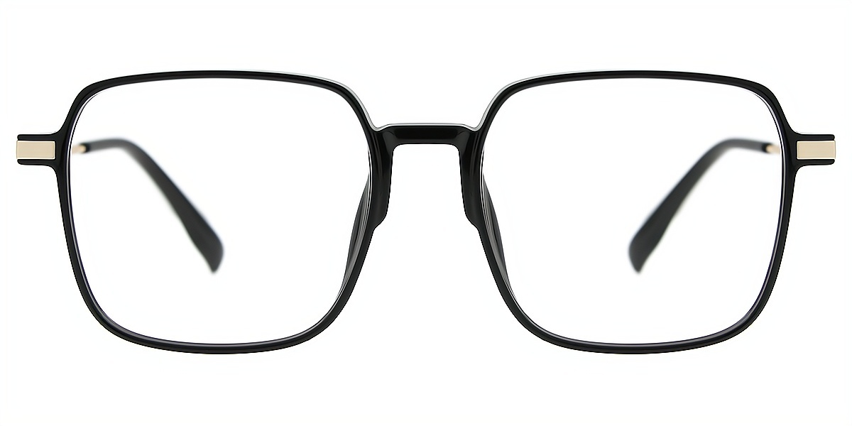 Black Square Elegant Plastic Eyeglasses
