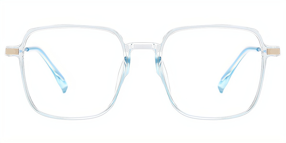 Light Blue Square Elegant Plastic Eyeglasses
