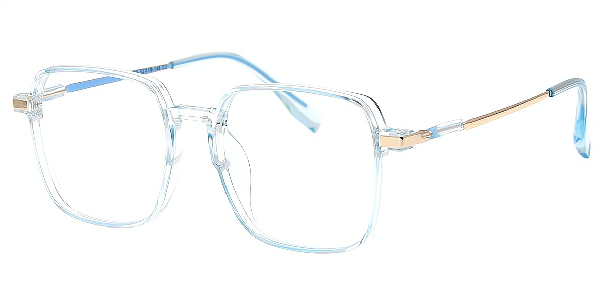 Light Blue Square Elegant Plastic Eyeglasses