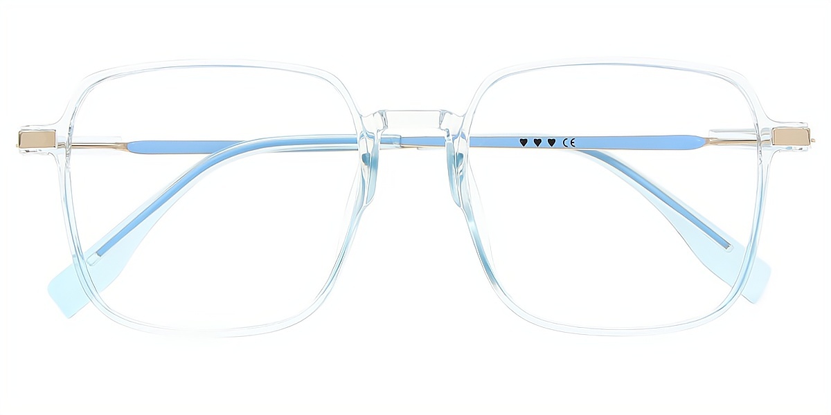 Light Blue Square Elegant Plastic Eyeglasses