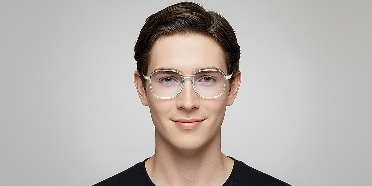 Light Blue Square Elegant Plastic Eyeglasses