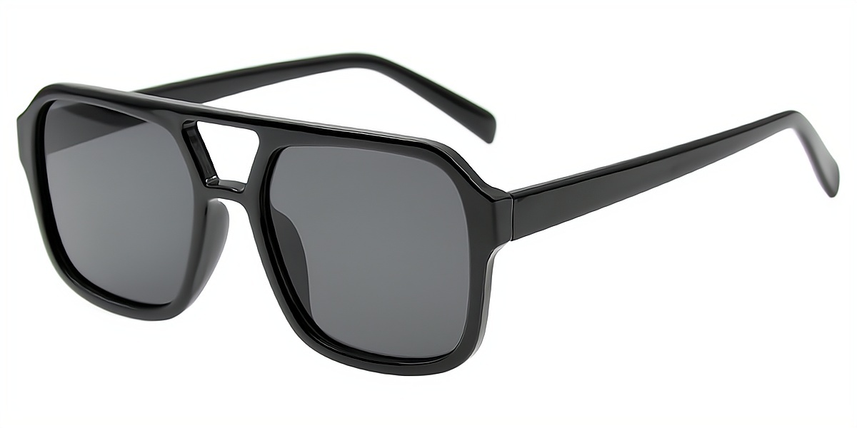 Black Aviator Oversized Plastic Eyeglasses