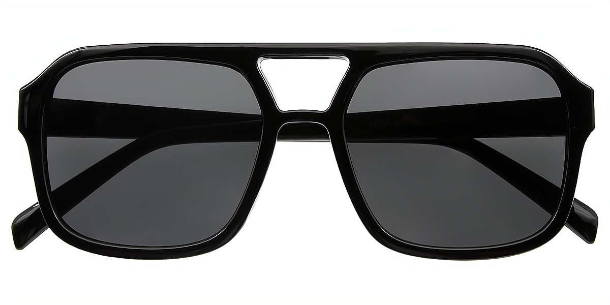 Black Aviator Oversized Plastic Eyeglasses