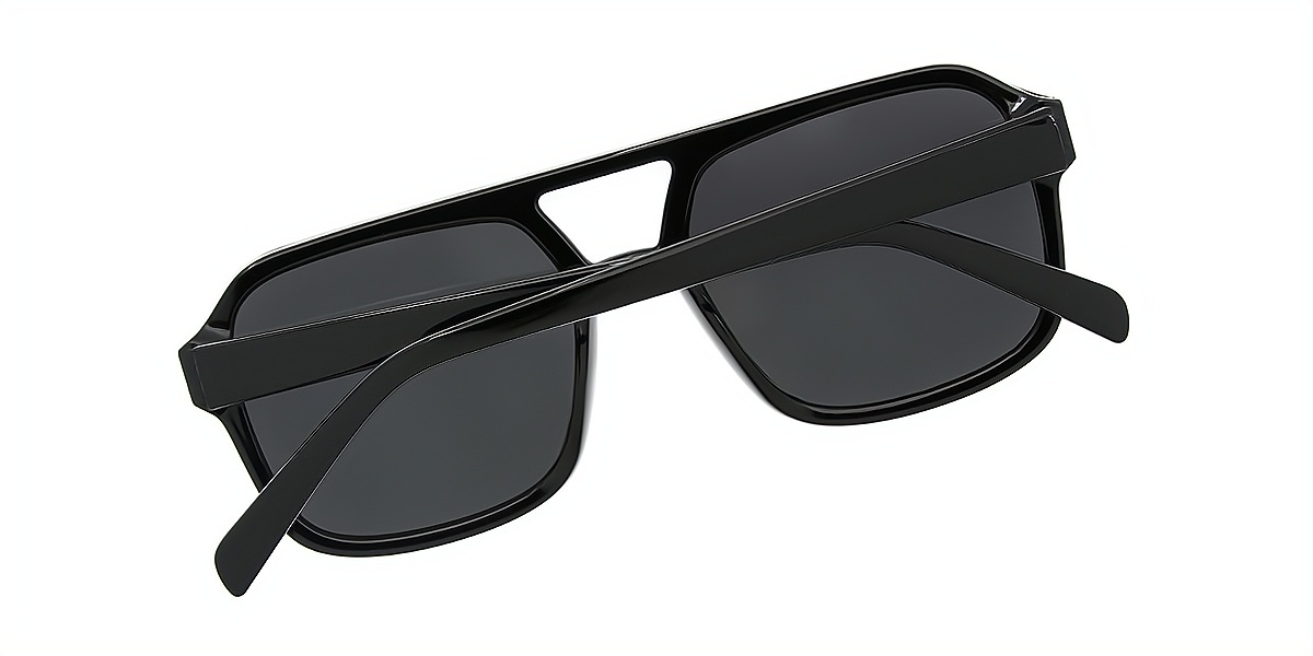 Black Aviator Oversized Plastic Eyeglasses