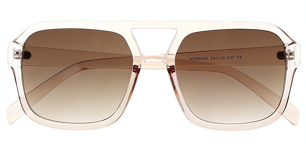 Brown Aviator Oversized Plastic Eyeglasses