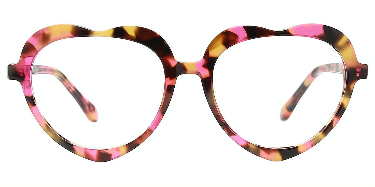 Multicolor Oval Ornate Acetate Eyeglasses
