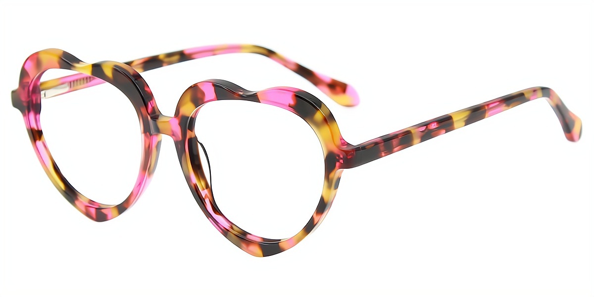 Multicolor Oval Ornate Acetate Eyeglasses