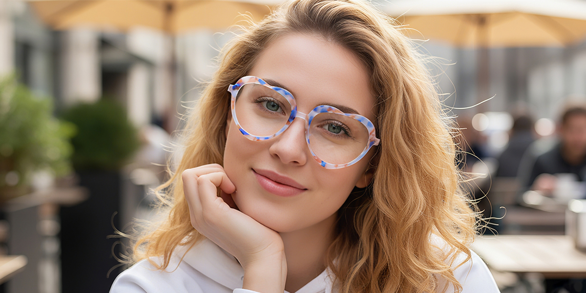 Mix Oval Ornate Acetate Eyeglasses