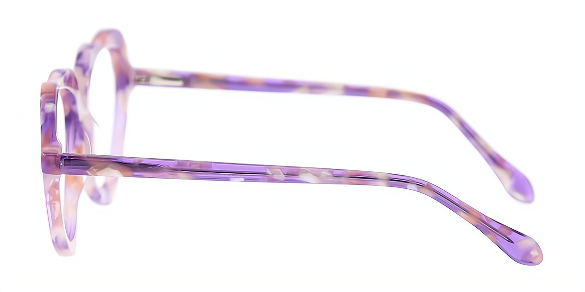 Purple Oval Ornate Acetate Eyeglasses