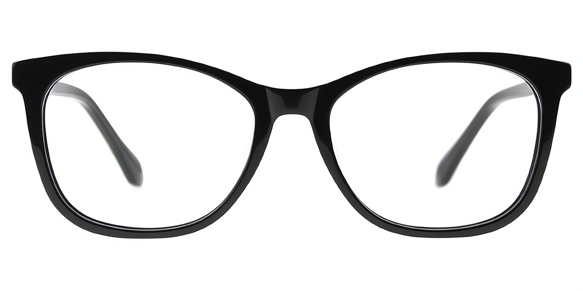 Black Horn Ornate Acetate Eyeglasses