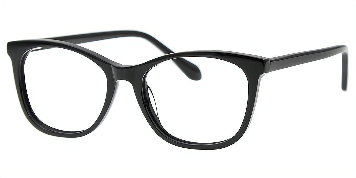 Black Horn Ornate Acetate Eyeglasses
