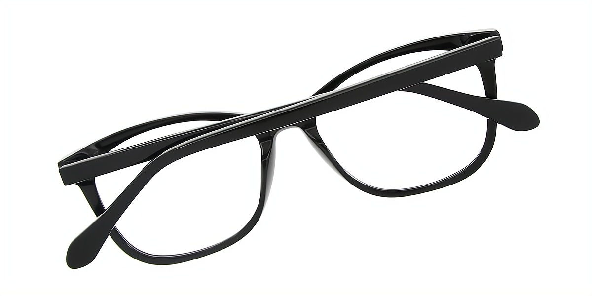 Black Horn Ornate Acetate Eyeglasses