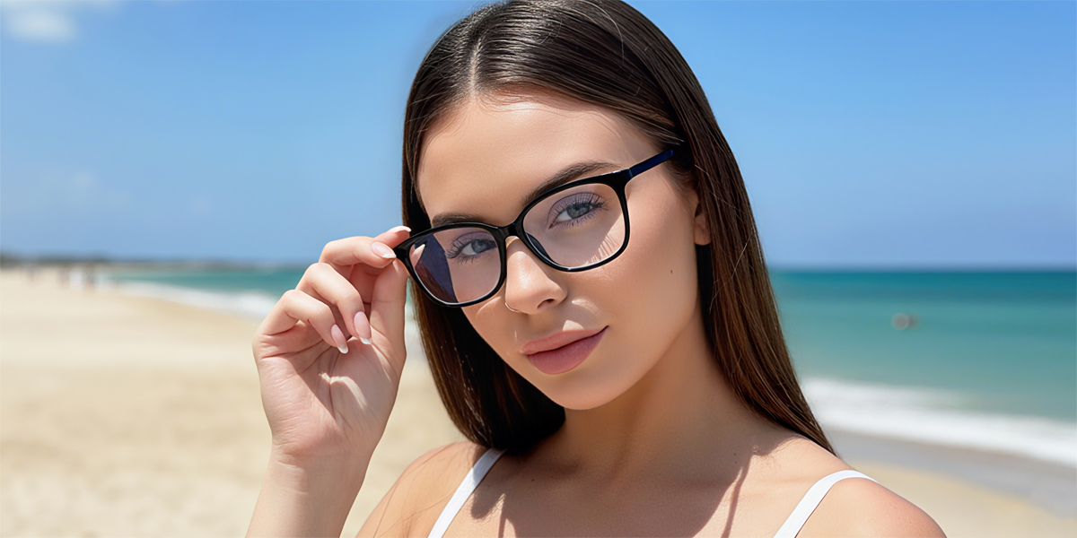 Black Horn Ornate Acetate Eyeglasses