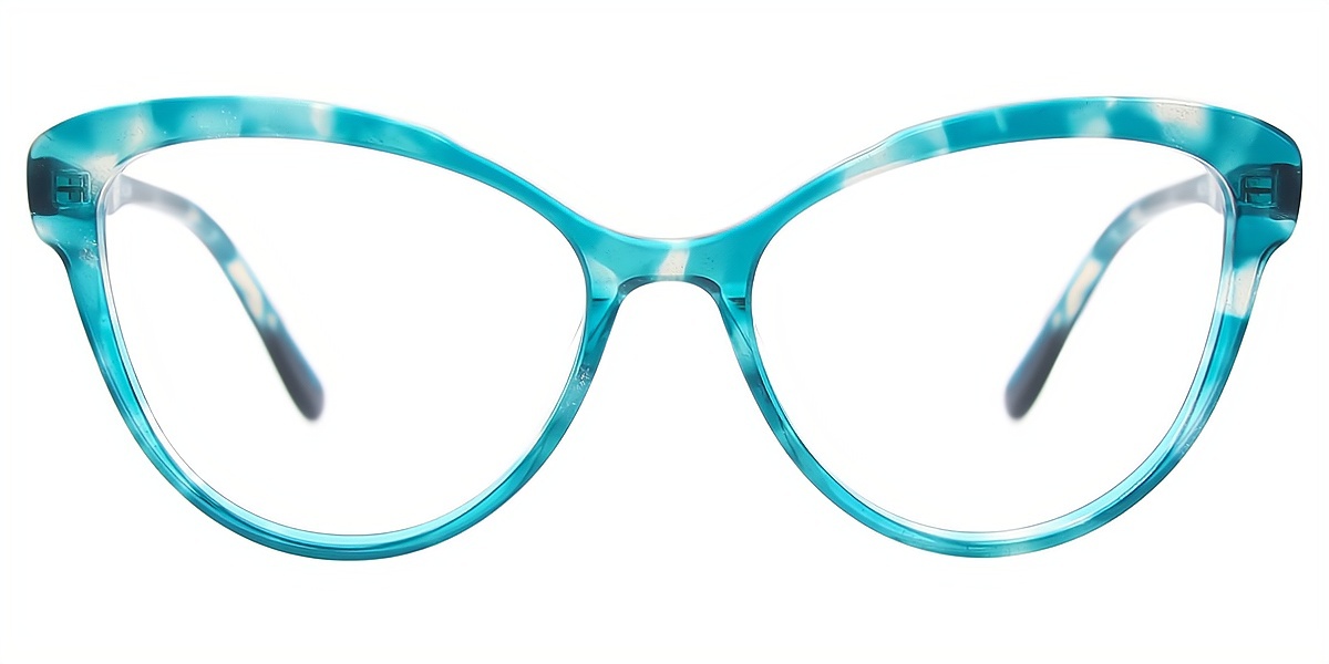 Blue Cat Eye Unique Oversized Acetate Eyeglasses