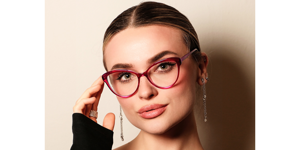 Purple Cat Eye Unique Oversized Acetate Eyeglasses
