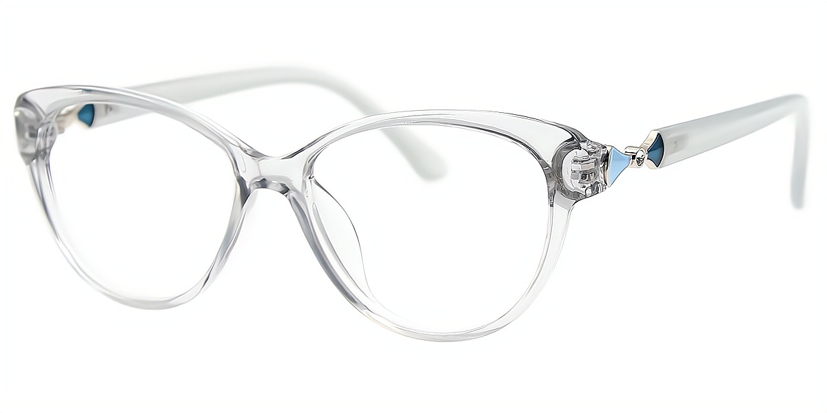Gray Cat Eye Modish Plastic Eyeglasses
