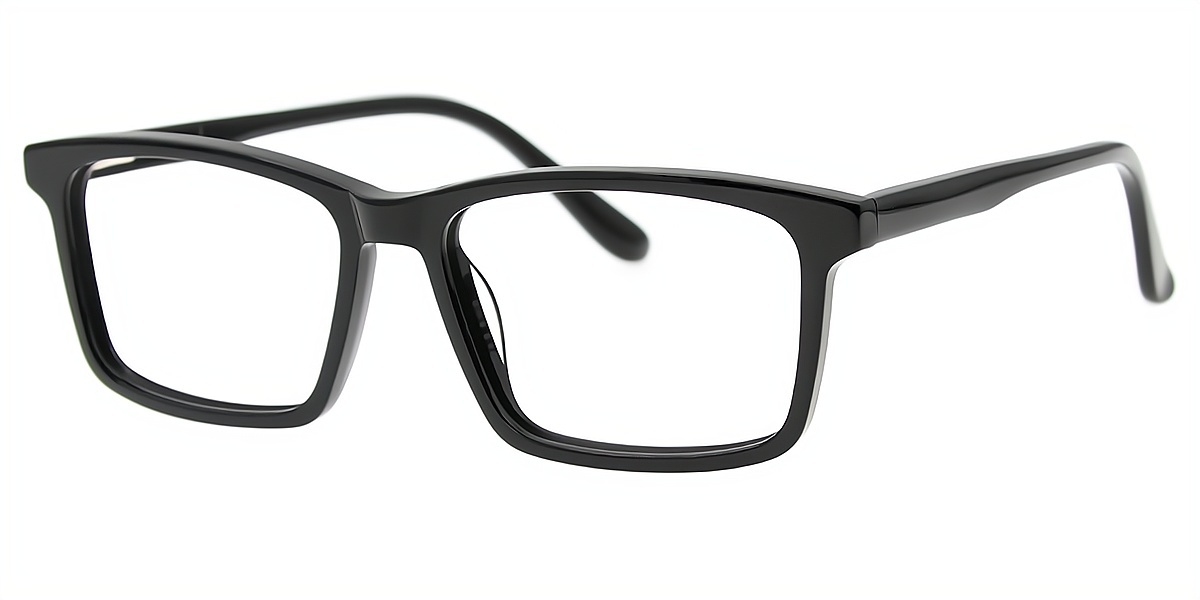 Black Rectangle Classic Acetate Eyeglasses