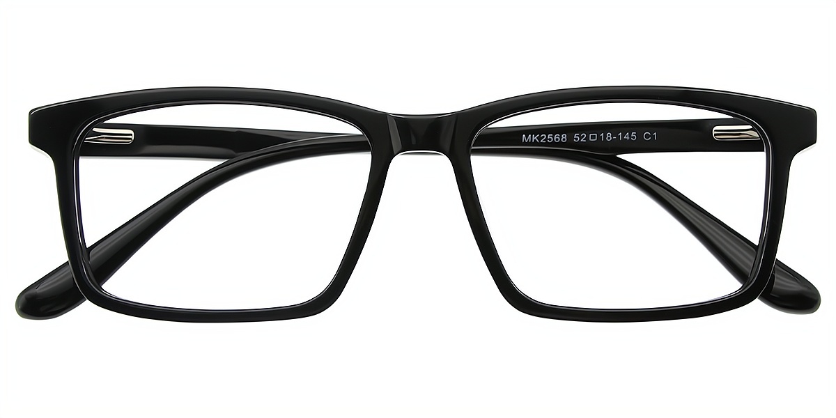 Black Rectangle Classic Acetate Eyeglasses