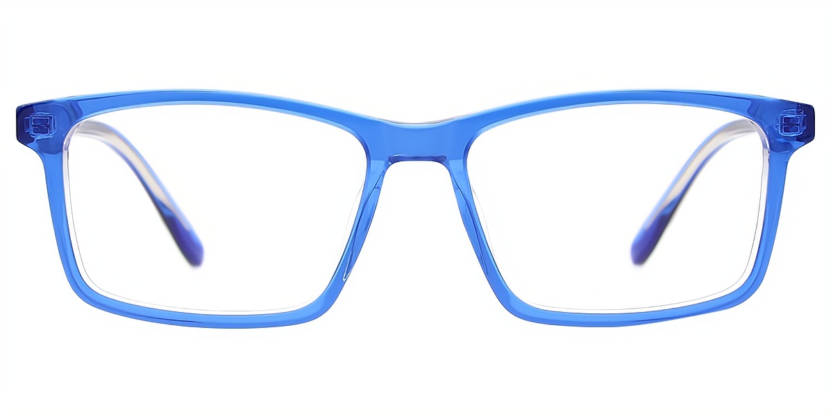 Blue Rectangle Classic Acetate Eyeglasses