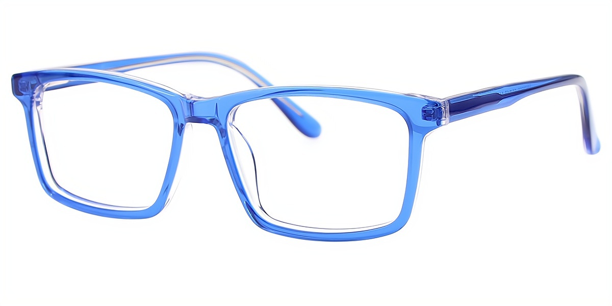 Blue Rectangle Classic Acetate Eyeglasses