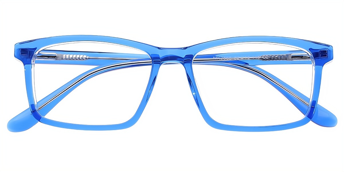 Blue Rectangle Classic Acetate Eyeglasses