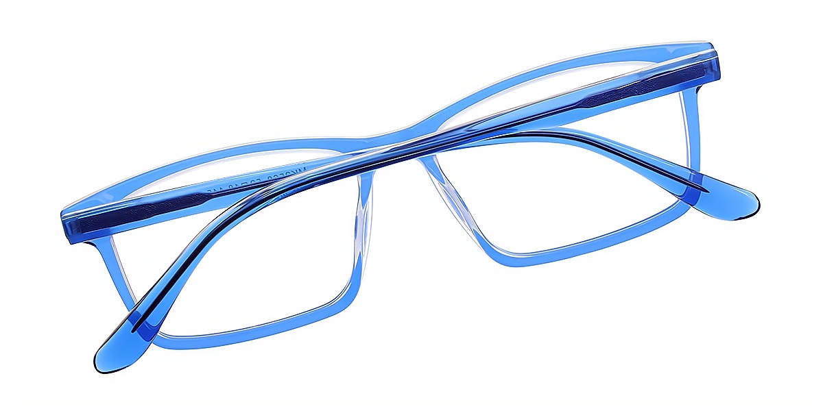 Blue Rectangle Classic Acetate Eyeglasses