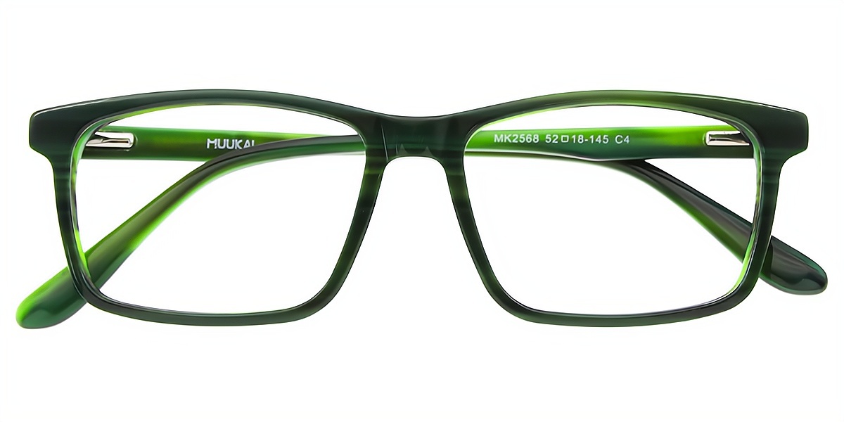 Green Rectangle Classic Acetate Eyeglasses