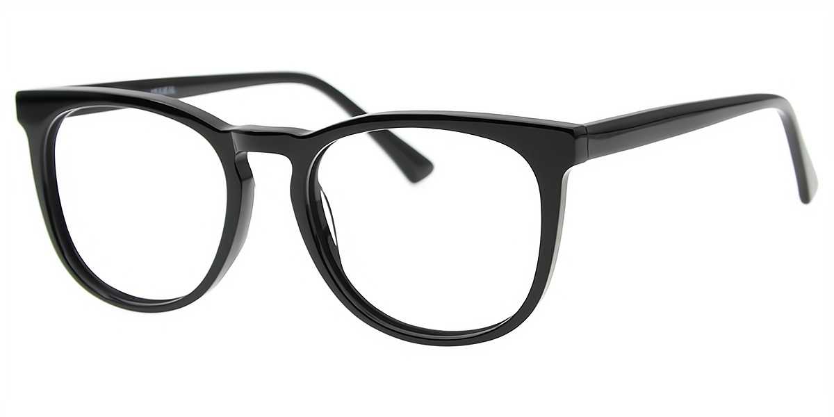 Black Oval Elegant Acetate Eyeglasses