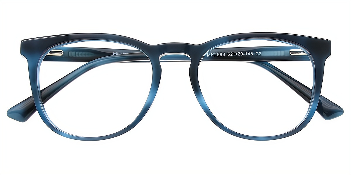 Blue Oval Elegant Acetate Eyeglasses