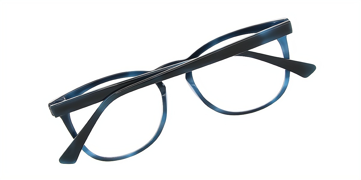 Blue Oval Elegant Acetate Eyeglasses