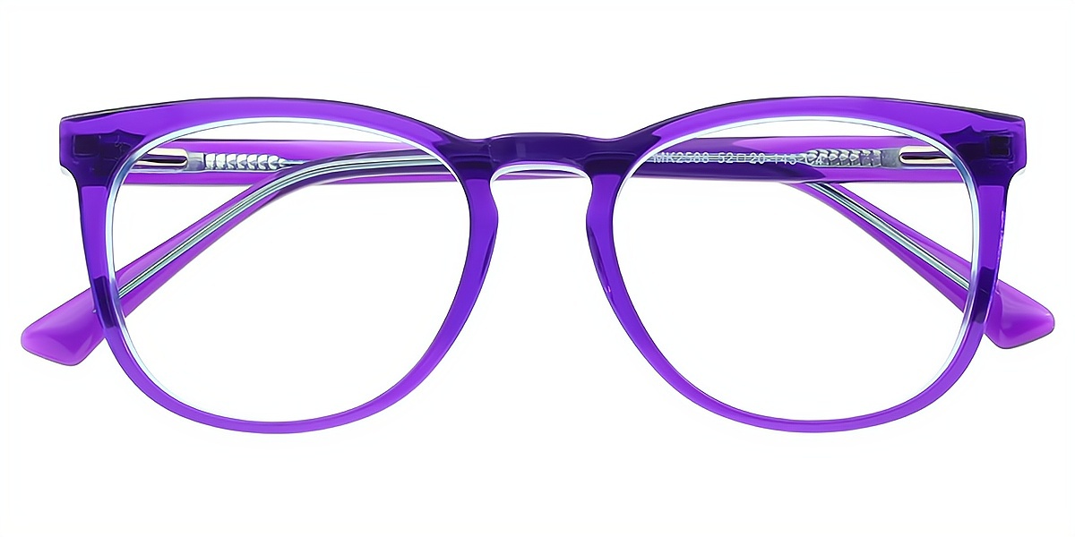 Purple Oval Elegant Acetate Eyeglasses