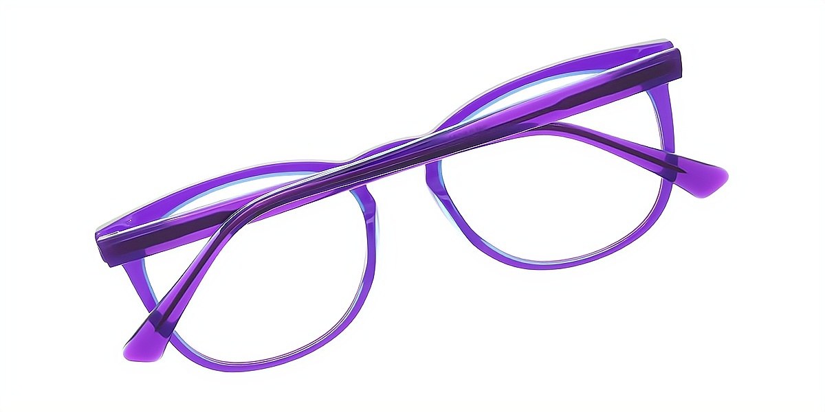 Purple Oval Elegant Acetate Eyeglasses