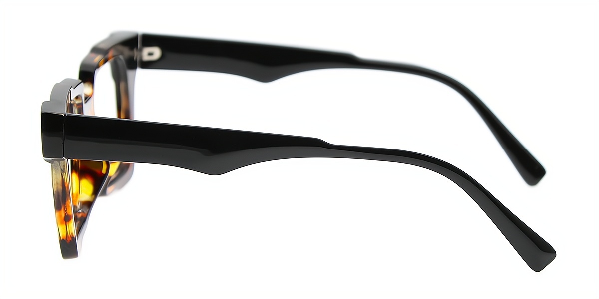 Tortoise Rectangle Geek-Chic Plastic Eyeglasses