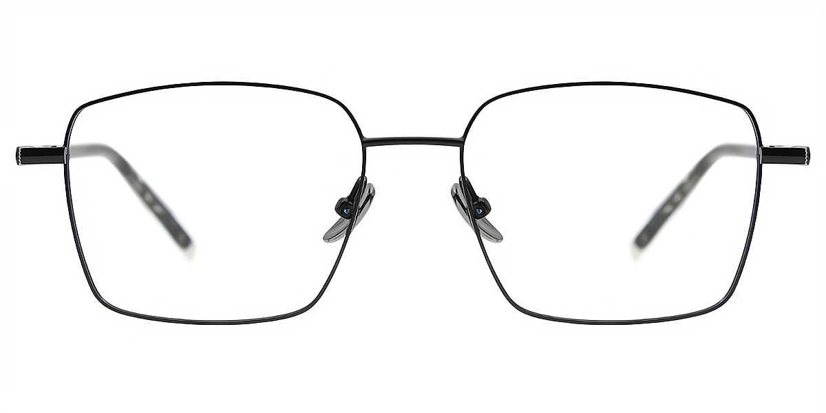 Black Geometric Elaborate Metal Eyeglasses