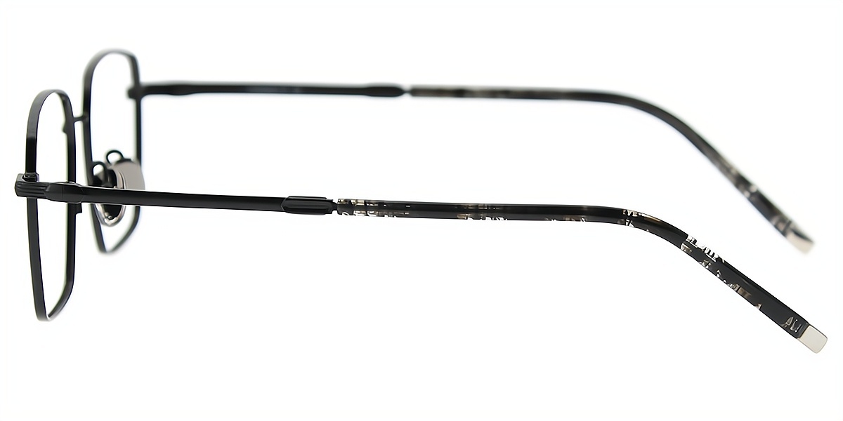 Black Geometric Elaborate Metal Eyeglasses