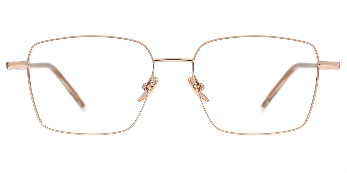 Golden Geometric Elaborate Metal Eyeglasses