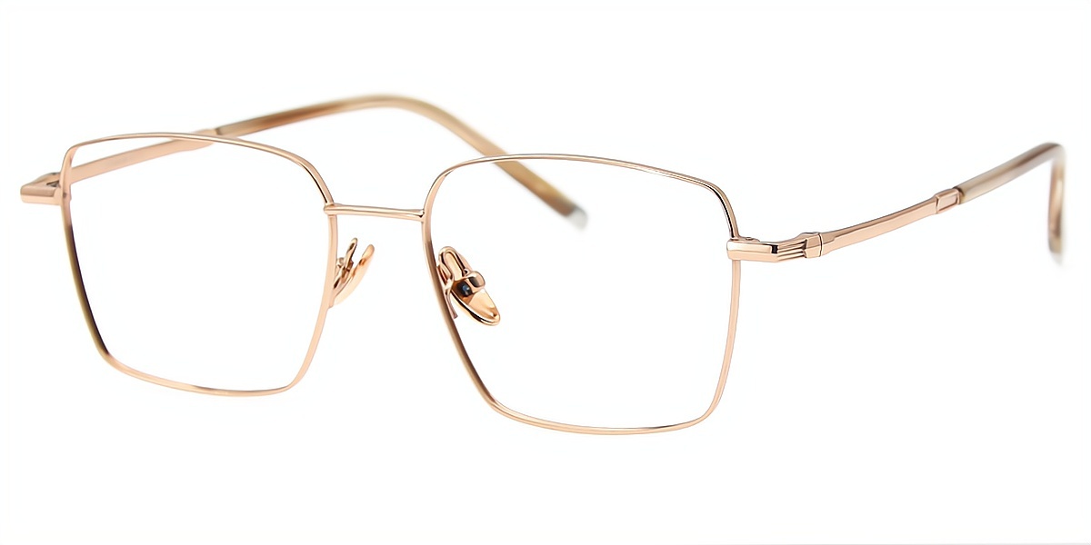 Golden Geometric Elaborate Metal Eyeglasses